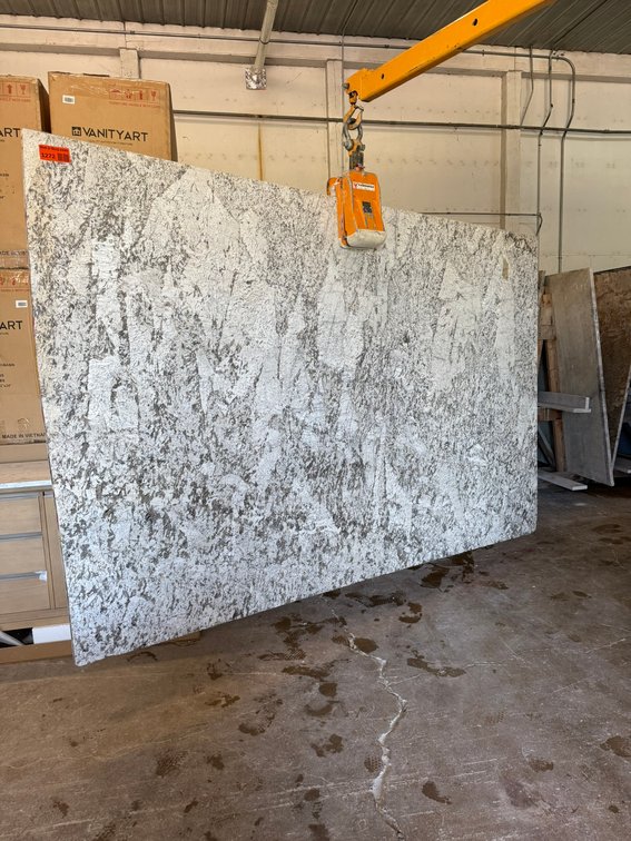 Granite Slabs & Double Basin Vanity with Granite Countertop