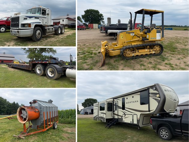 Image for Construction, Trucks & AG Equipment: Komatsu Dozer, Dump Trucks, Semi, Grain Equipment
