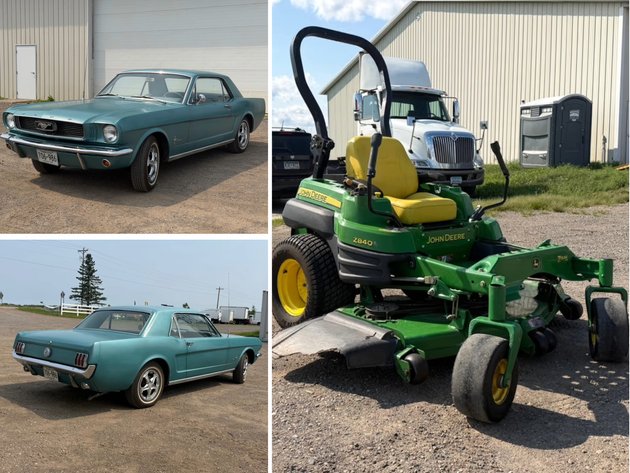 Image for 1966 Ford Mustang & John Deere Z840A  Z-Trak Commercial Lawn Mower