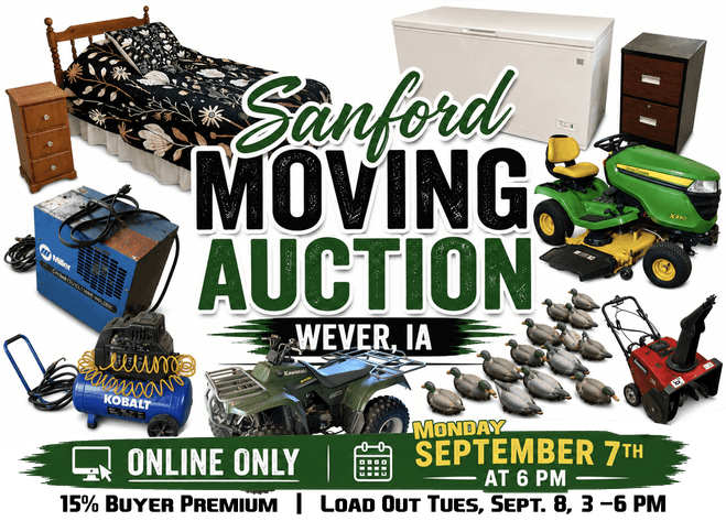 Sanford Moving Auction - Wever, IA