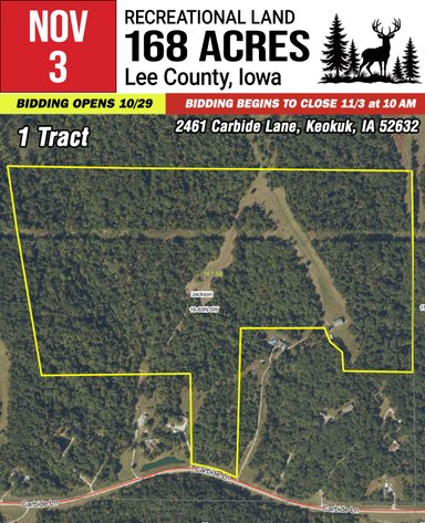 168 m/l Acres of Recreational Land - Lee County, IA