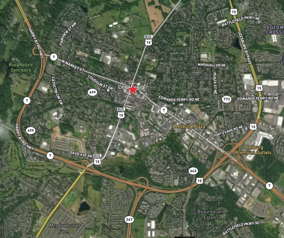 Image for Rare Downtown Leesburg, VA Opportunity! 3 Attached Buildings with 13 Parking Spaces on E. Market St. Across from the Historic Courthouse — Selling as a Single Offering!!