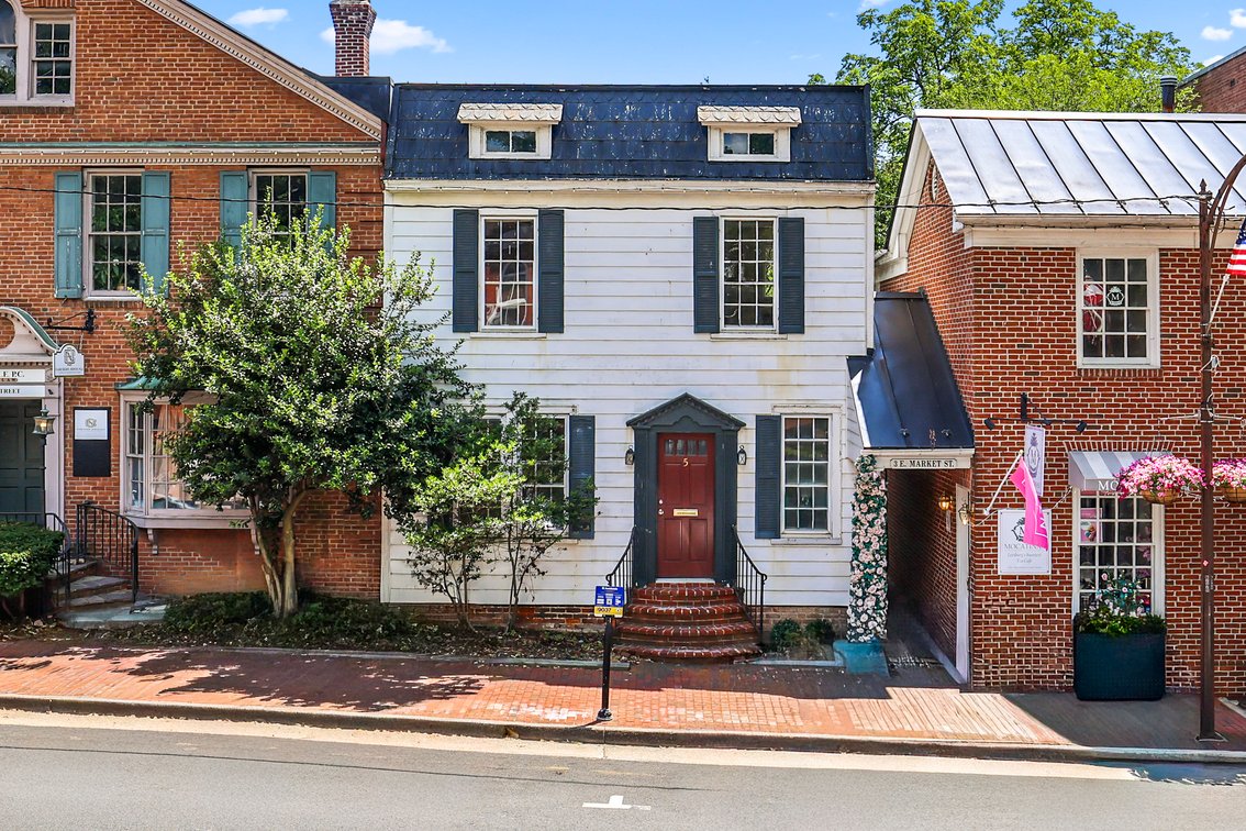 Image for Rare Downtown Leesburg, VA Opportunity! 3 Attached Buildings with 13 Parking Spaces on E. Market St. Across from the Historic Courthouse — Selling as a Single Offering!!