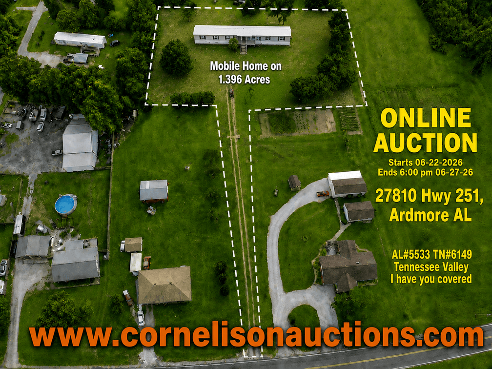 Image for ONLINE AUCTION ONLY!  3 bed 2 bath 16x76 mobile home on 1.39 un-restricted acres - beautiful lot!