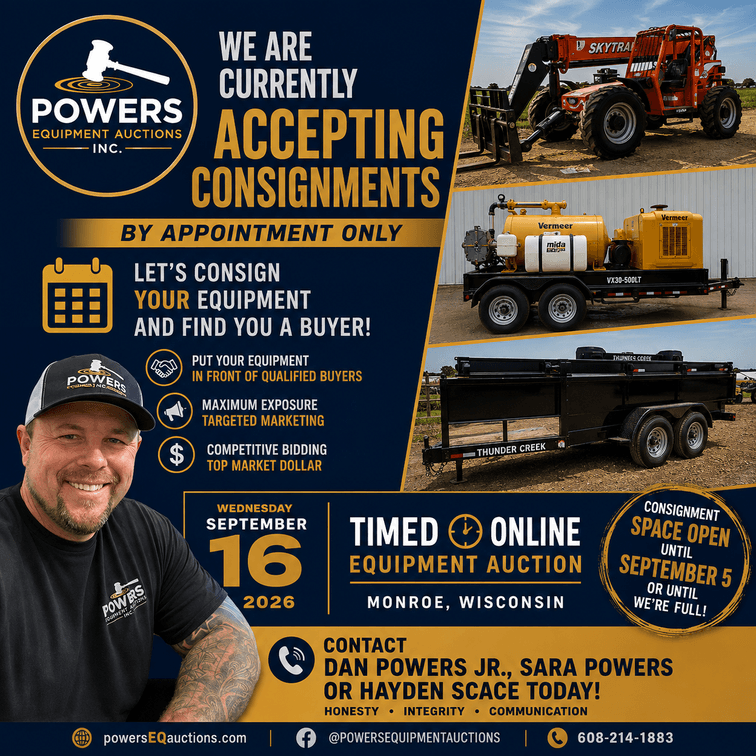 Image for September Dealer, Farmer & Contractor Consignment Auction