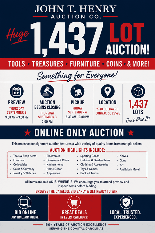 Image for 9/3/2026 - Conway Consignment - 2748 Cultra Rd.