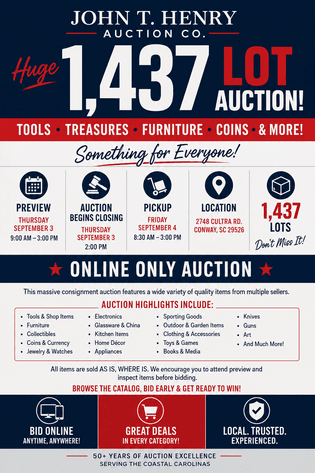 Image for 9/3/2026 - Conway Consignment - 2748 Cultra Rd.