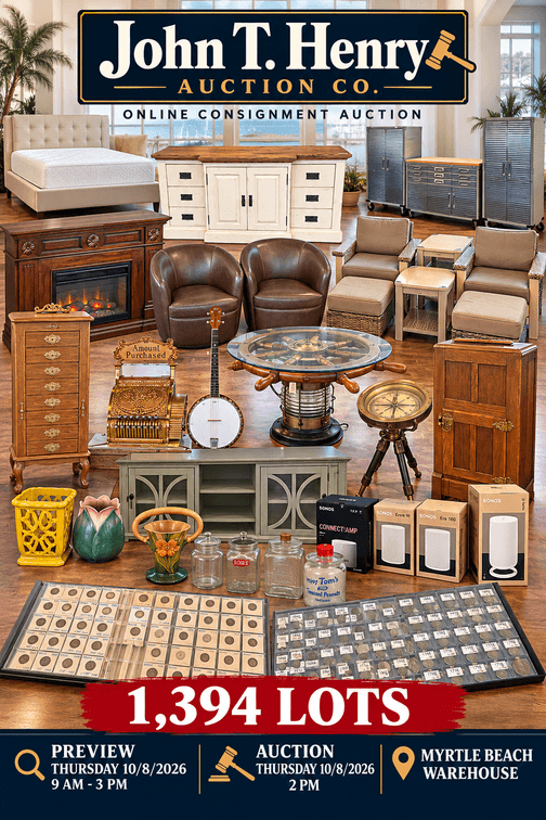 Image for 10/8/2026 – Myrtle Beach Consignment Auction – 3081 Waccamaw Blvd. Myrtle Beach, SC 29579