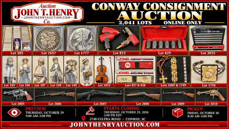 Image for 10/29/2026 - Conway Consignment Auction - 2748 Cultra Rd. Conway, SC 29526
