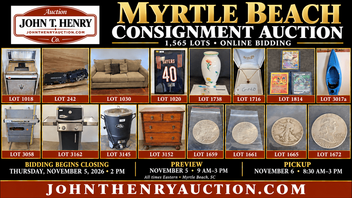 Image for 11/5/2026 - MB Consignment Auction - 3081 Waccamaw Blvd. Myrtle Beach, SC 29579