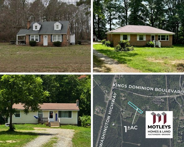 Image for ABSOLUTE Auction | Ashland, Montpelier & Beaverdam, VA | 4 Properties | 3 Single-Family Homes & 1 Vacant Lot | Divorce Settlement | Sold Individually | 23005, 23192, & 23015