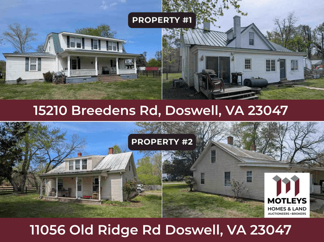 Image for ABSOLUTE Auction | Doswell, VA | 2 Properties For Sale | Farmhouse on 13.93± Acres & Cape Cod on 5.7± Acres | 23047