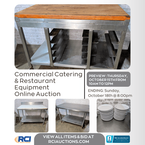 Image for Commercial Catering & Restaurant Equipment Online Auction (SHIPPING) - Cleveland, Ohio Division
