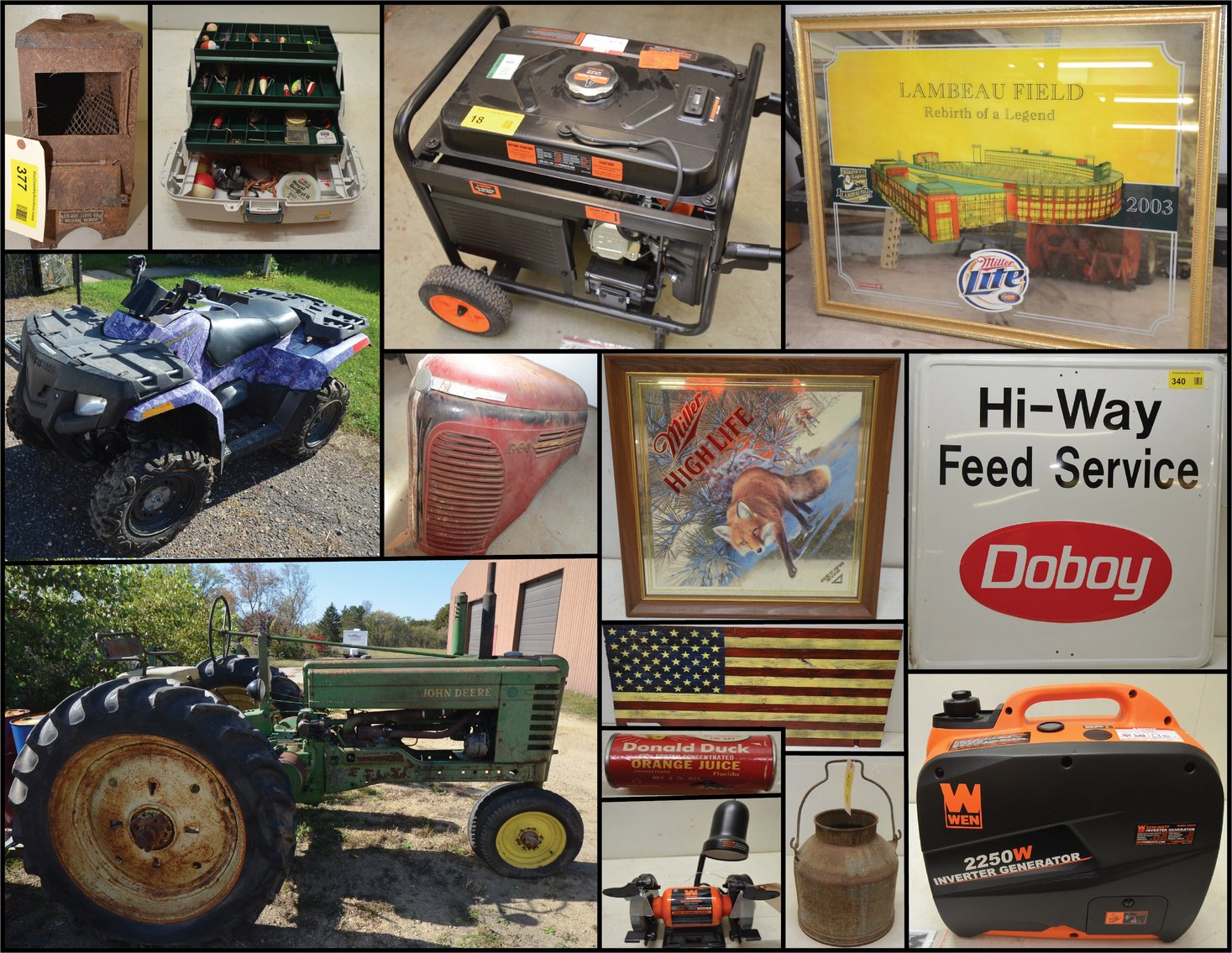 Image for JOHN DEERE B TRACTOR, AG METAL FEED SIGNS, NEW TOOLS & GAS GENERATORS, SILVER COINS, AND MORE! - Mondovi, WI