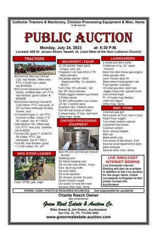 Image for Charlie Rasch Tractor & chicken processing auction!