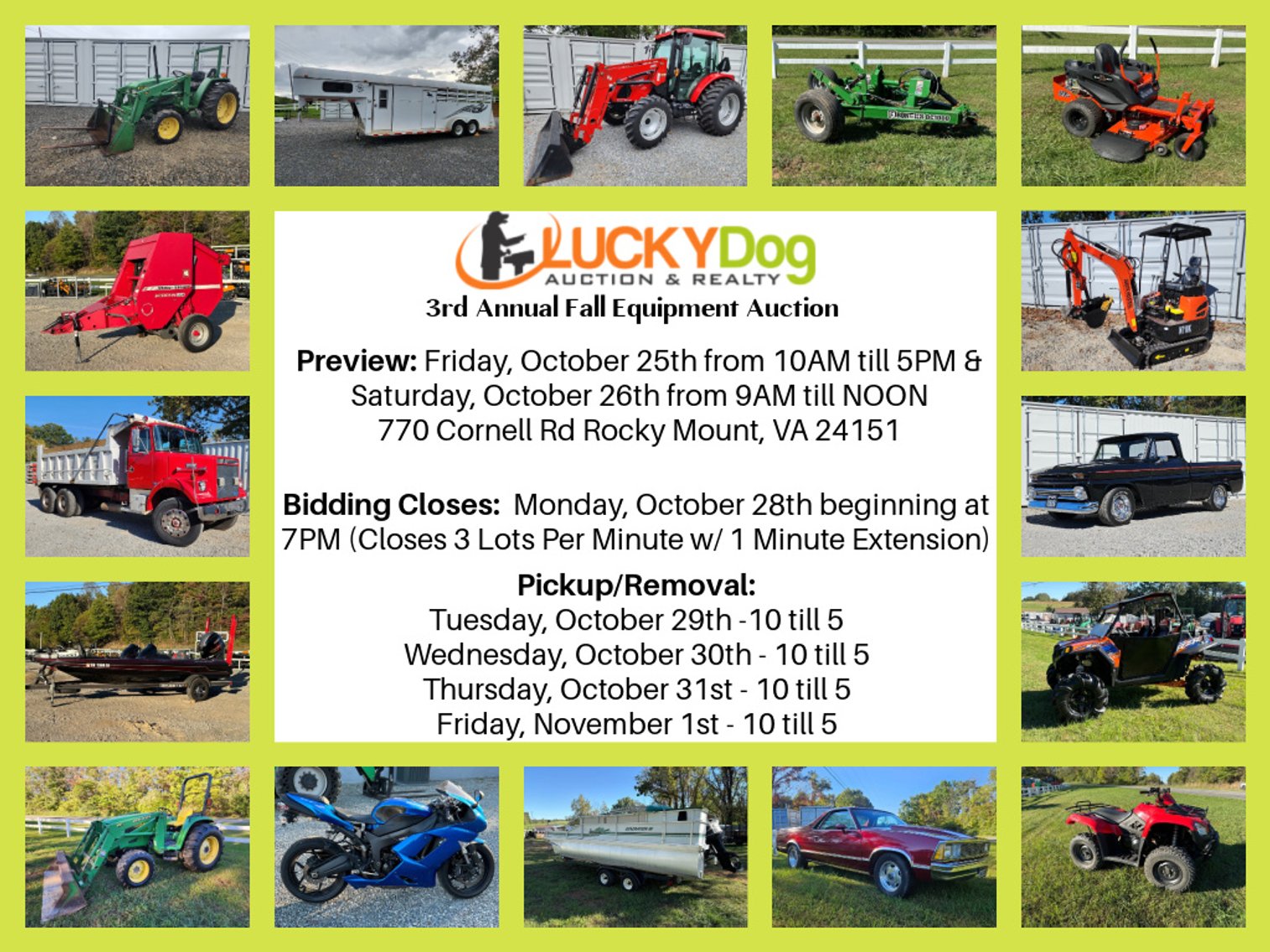 Image for 3rd Annual Fall Equipment Auction