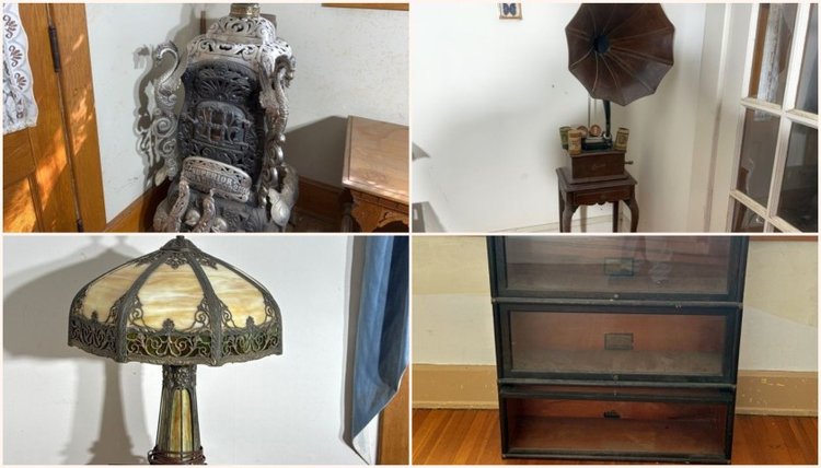 Image for MT VERNON-ANTIQUES-SLAG GLASS LAMPS-WOODWORKING