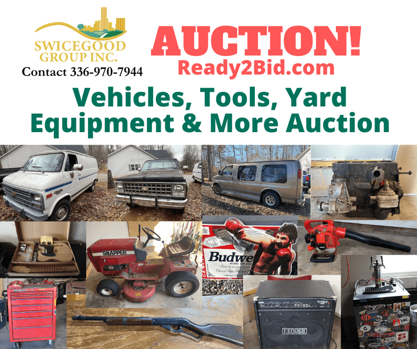 Vehicles, Tools, Yard Equipment and More Auction