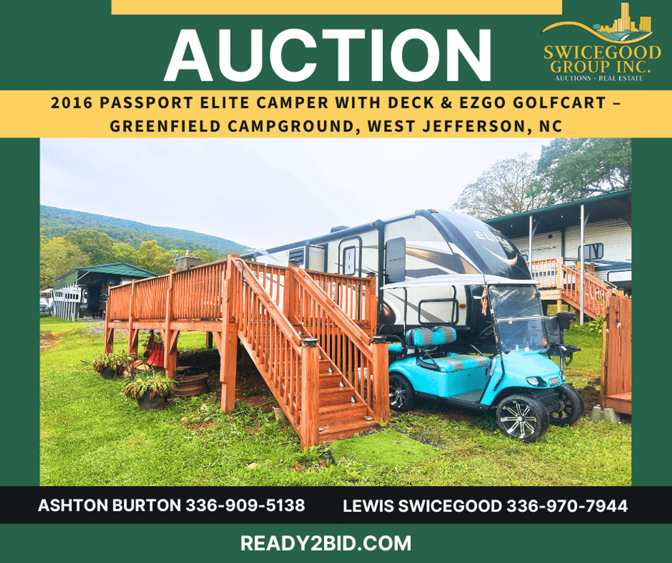 Mountain Getaway - West Jefferson: Passport Elite Camper + Golf Cart
