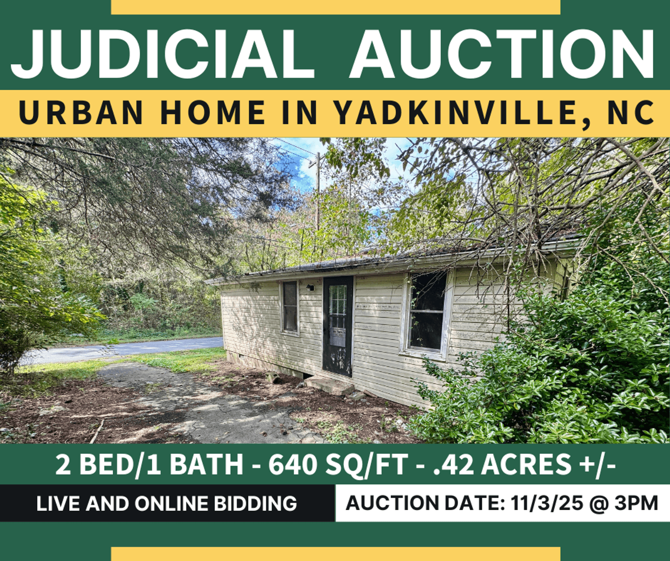JUDICIAL AUCTION - Urban Home in Yadkinville, NC