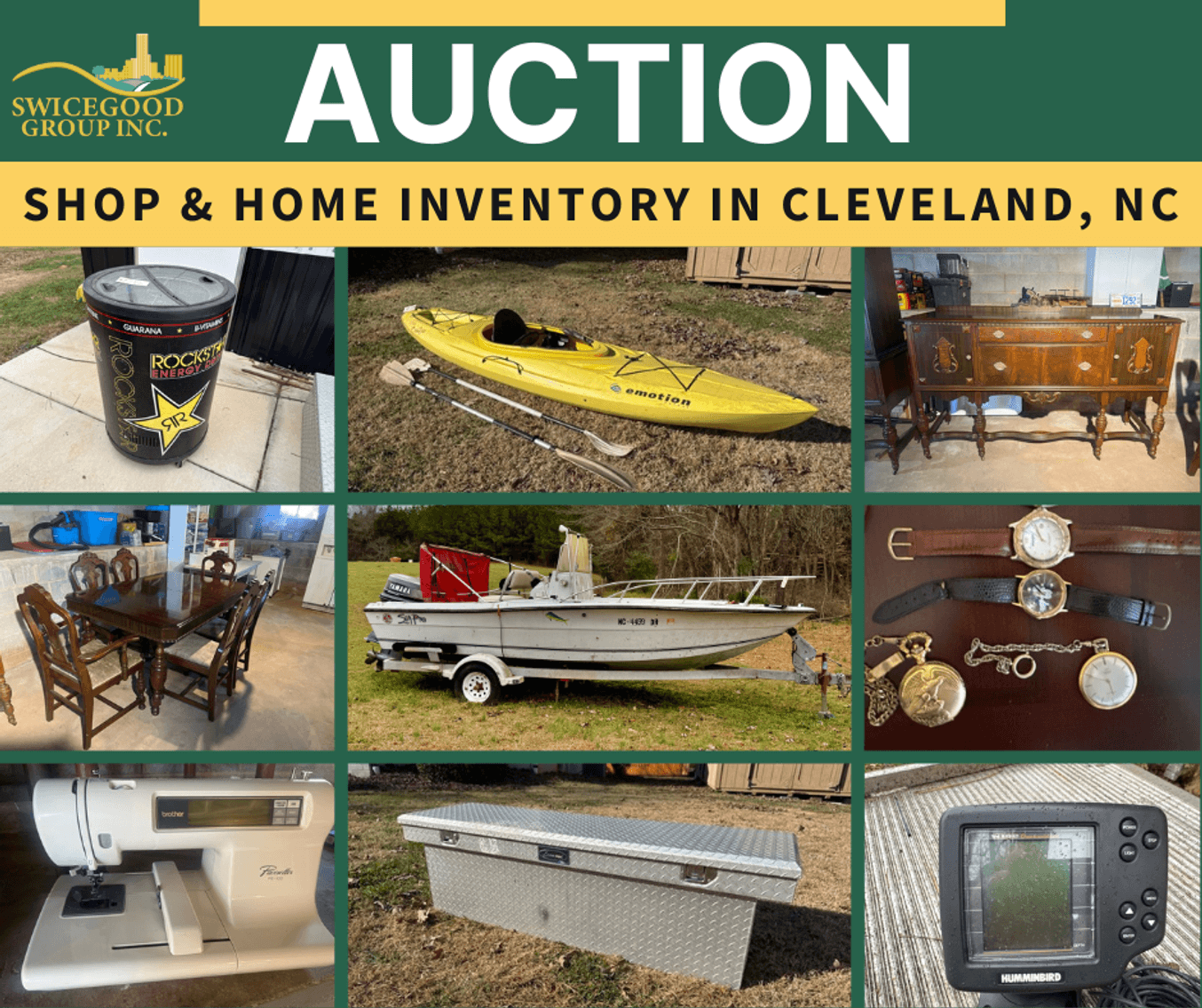 Shop and Home Inventory Auction in Cleveland, NC