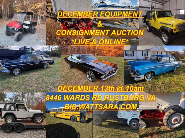 Image for DECEMBER EQUIPMENT CONSIGNMENT AUCTION 