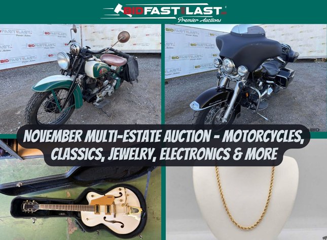 Image for November Multi-Estate Auction – Motorcycles, Classics, Jewelry, Electronics & More 2025