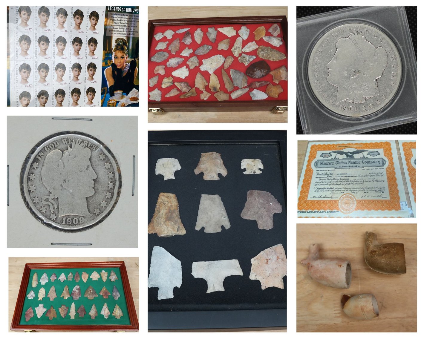 Image for April Collectibles including Artifacts, Coins, Currency, Stamps and More Vintage Collectibles!
