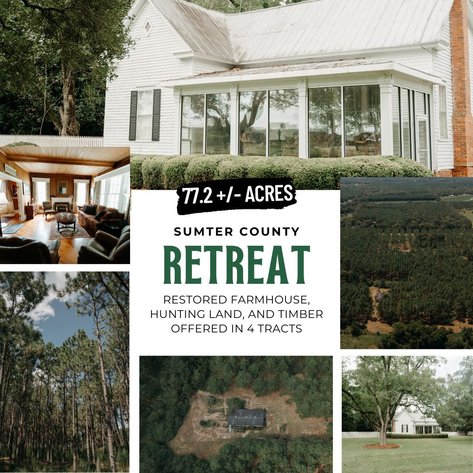 Image for 77.2 +/- Acre Sumter County Retreat: Restored Farmhouse, Hunting Land, and Timber Offered in Four Tracts