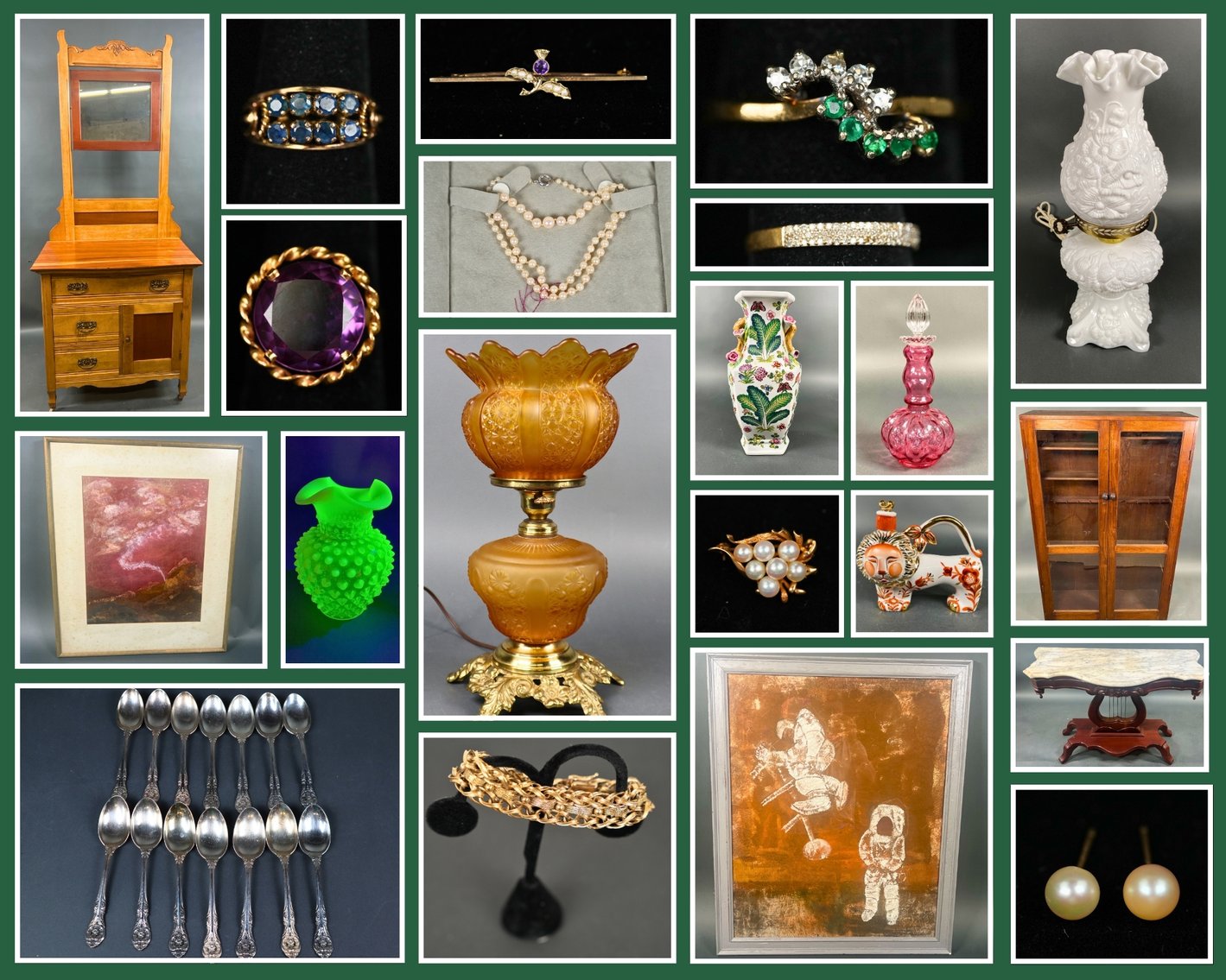 Image for Summer Curated Fine Antiques, Fine Jewelry, Fenton, Silver Flatware, Original Artwork, Antique Furniture and More