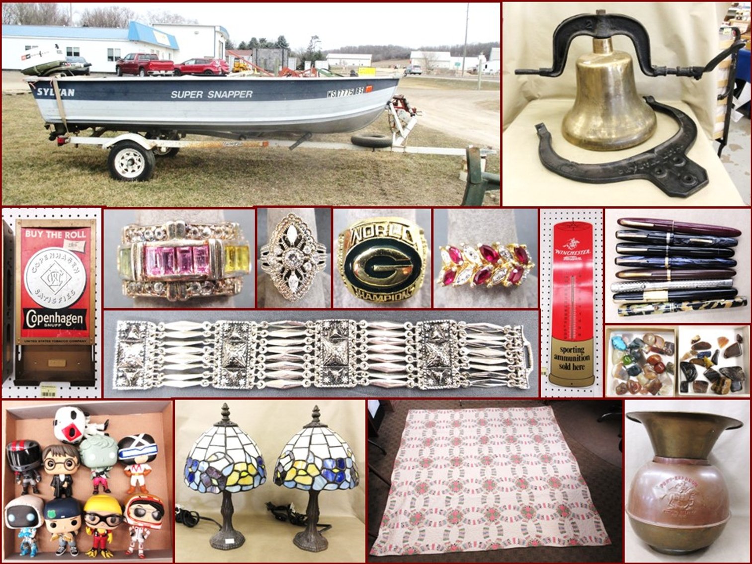 Image for Brass School Bell, Boat, Sterling, Stampin Up and Collectibles (yellow tag)