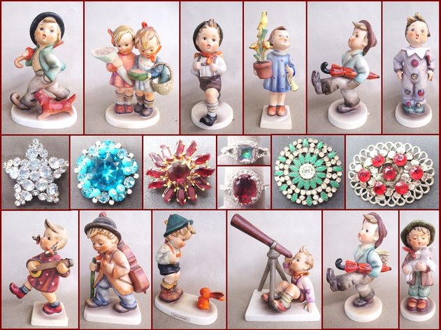 Kiln, Vintage Hummels, Jewelry and Stamps (mint green tag)