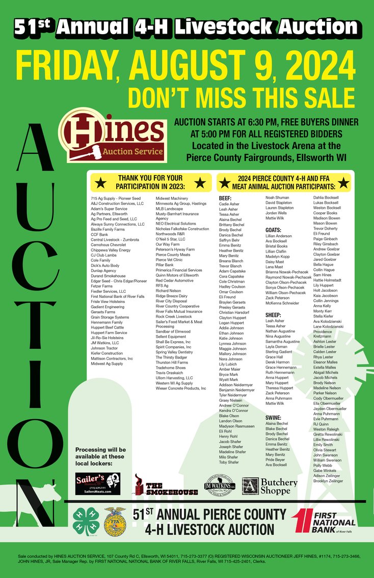 Image for Pierce County 4-H Animal Auction-LIVE at the Fair