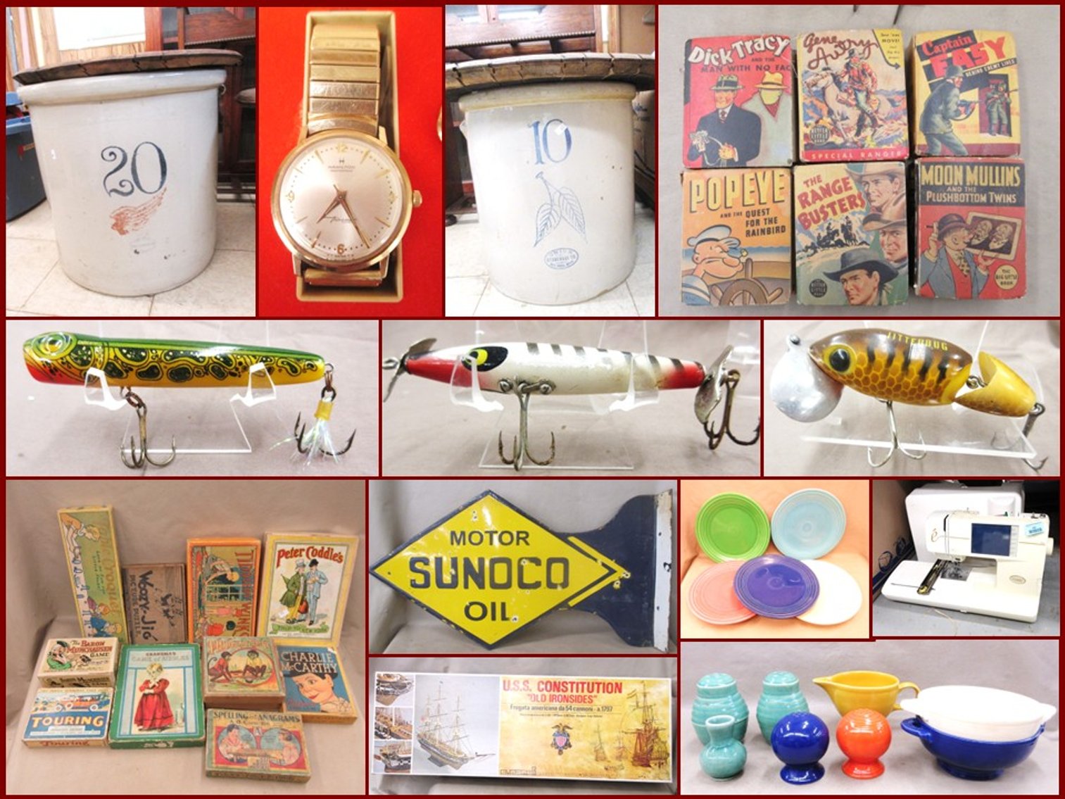 Image for Porcelain Signs, Vintage Lures, Fiesta Dishes and Antiques (blue)