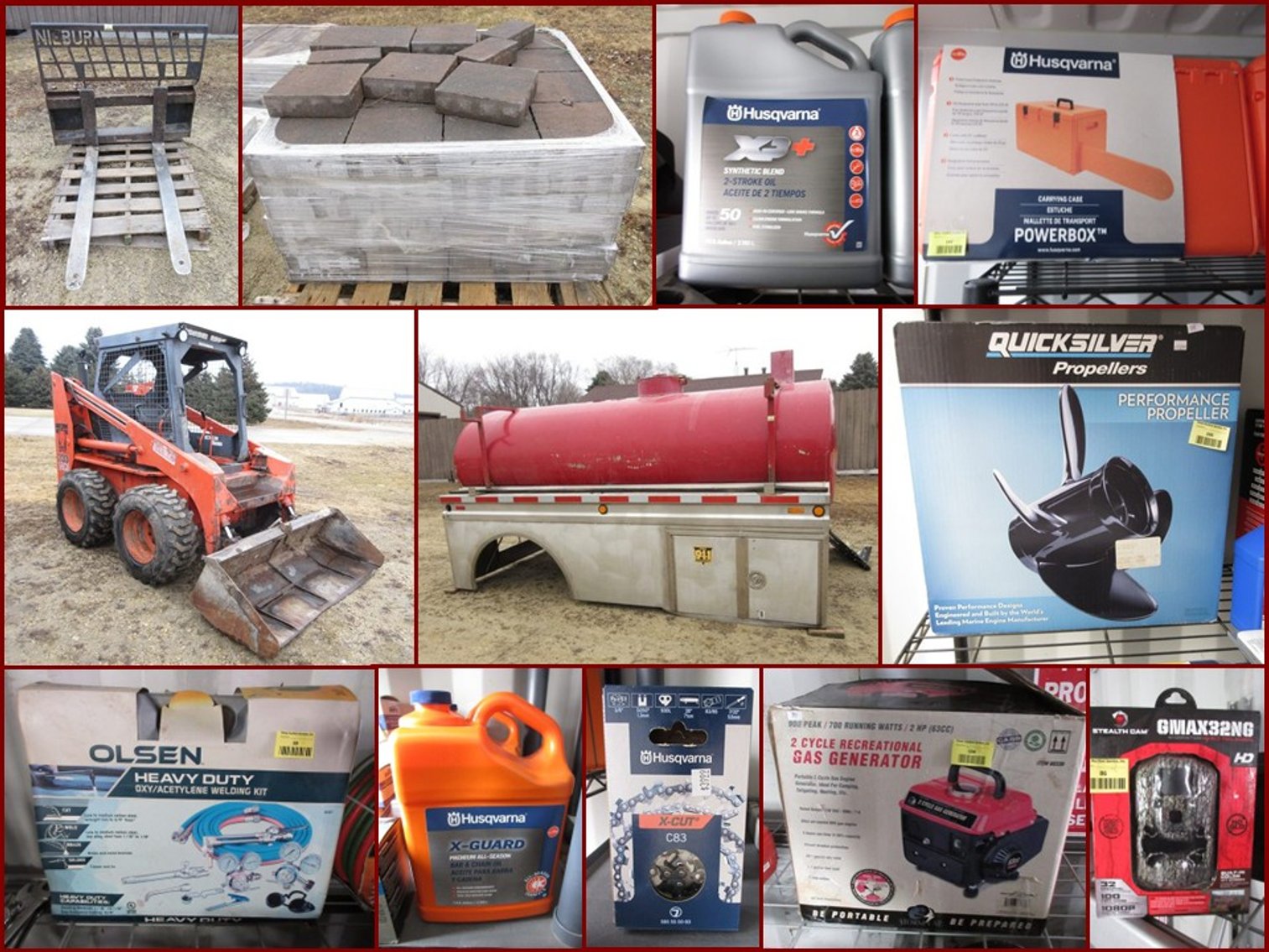 Image for Skidsteer, Patio Pavers, New Husqvarna Supplies & Tools (yellow tag)