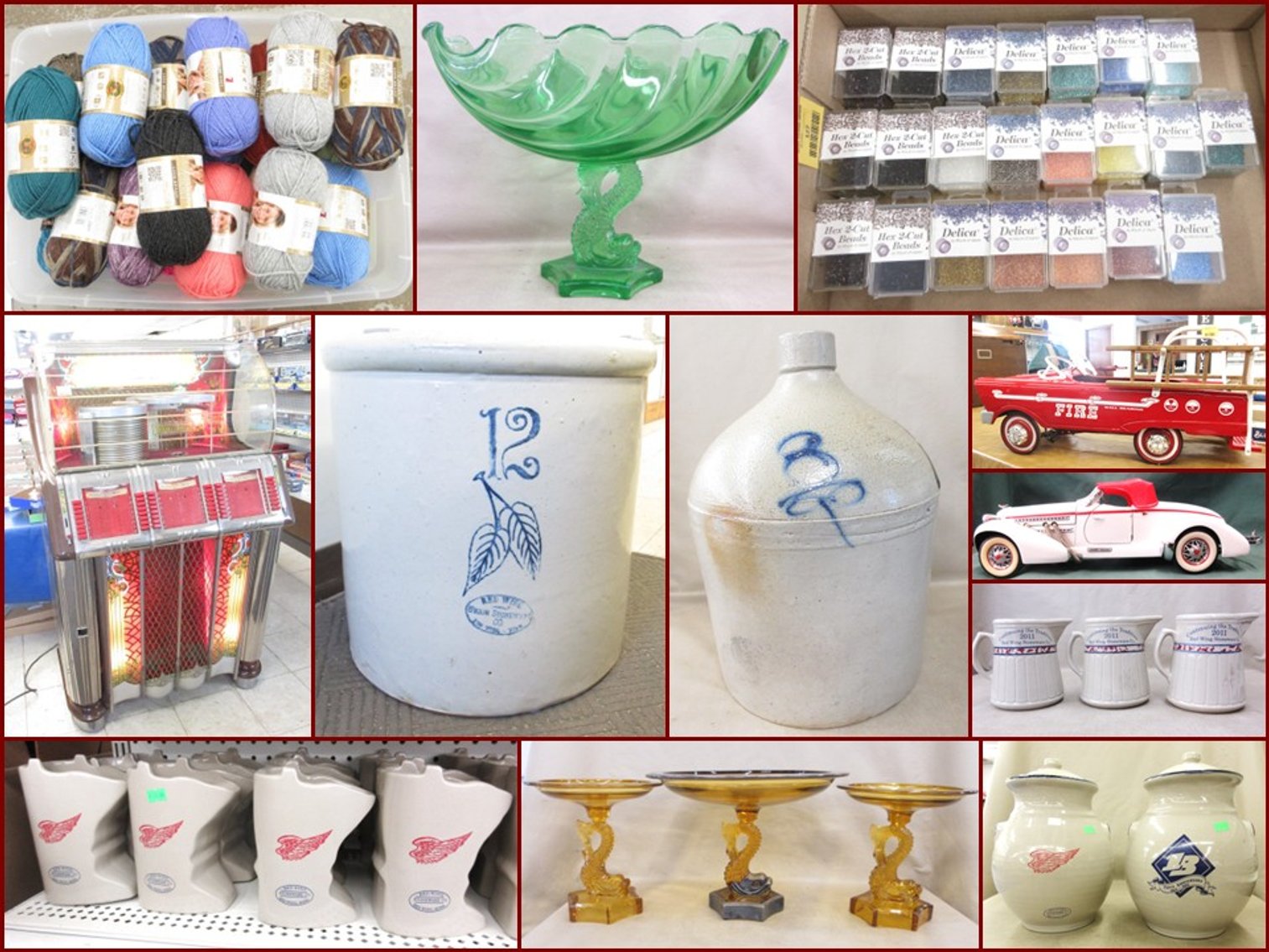 Image for Wurlitzer Jukebox,  Pedal Cars, Jewelry Making Supplies, Pottery and Household (gold tag)