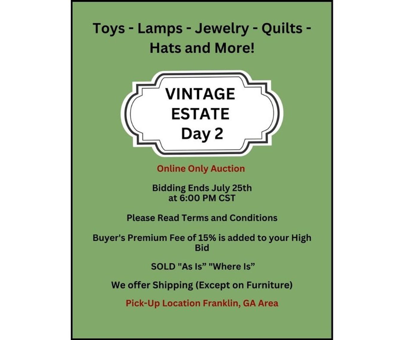 Image for Vintage Estate Auction Day 2