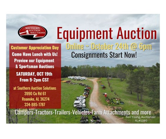 Image for Fall Equipment Auction October 24, 2024