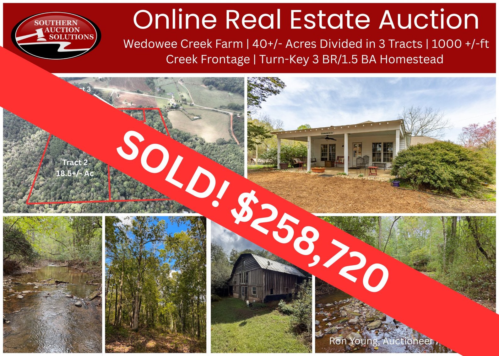 Image for Wedowee Creek Farm | 40+/- Acres Divided in 3 Tracts | 1000 +/-ft Creek Frontage | Turn-Key Homestead