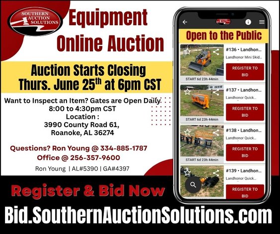 Image for Equipment Auction Online June 25th 2026