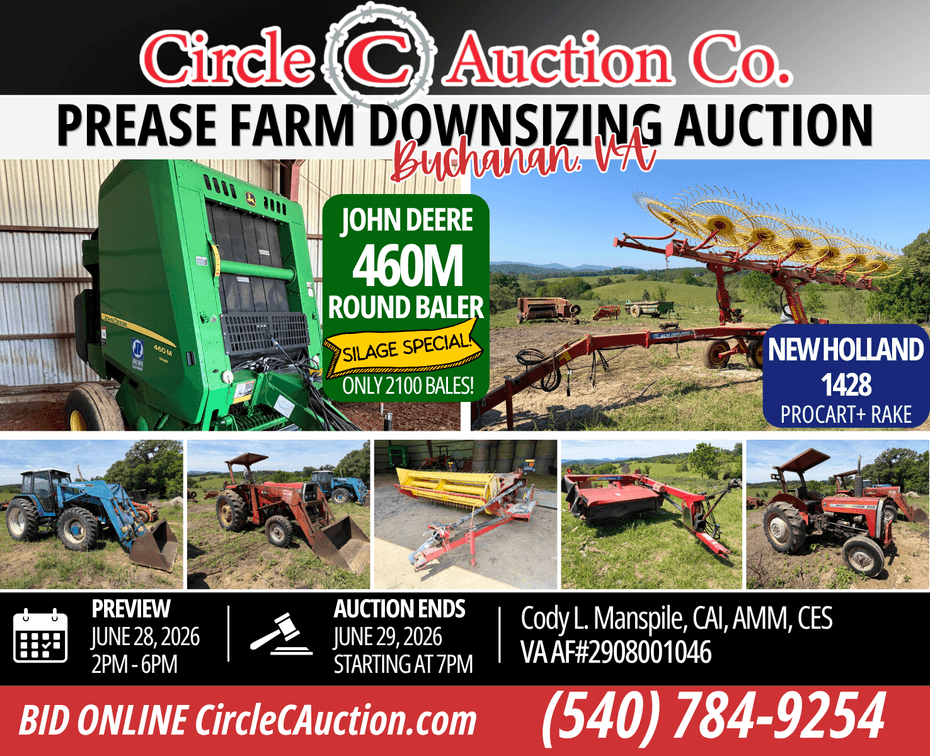 Image for Prease Farm Downsizing Auction - Buchanan, Va
