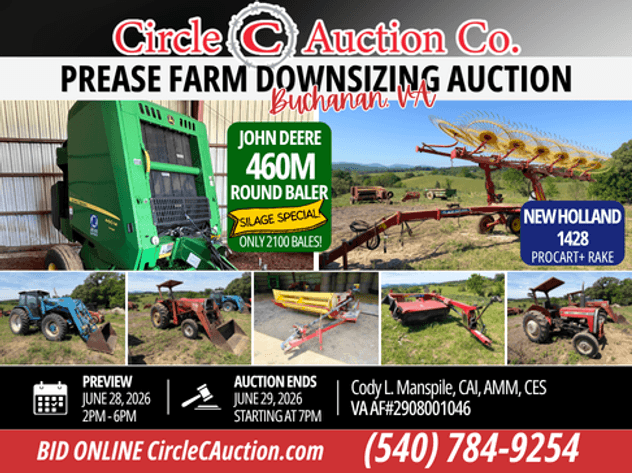 Image for Prease Farm Downsizing Auction - Buchanan, Va