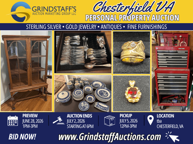 Image for Chesterfield Estate Auction | Sterling Silver, Gold Jewelry, Antiques & Fine Furnishings