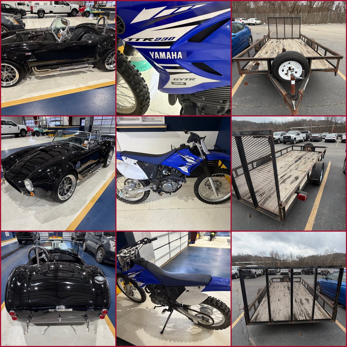 Image for St. Albans, WV – 1965 Shelby Cobra (Replica), 2017 Yamaha Dirt Bike, and 2013 Smoky Mountain Trailer