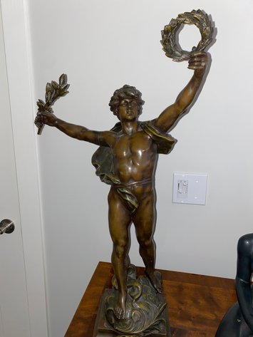 Image for McMurray, PA – One of a Kind Auction: Bronze Sculptures, Turquois, Surveyors Transit, Artwork, Steeler Memorabilia, Sterling Jewelry, Watches, Post Cards Many with Stamps, Cobalt Blue, Soapstone, Furniture and Much More!