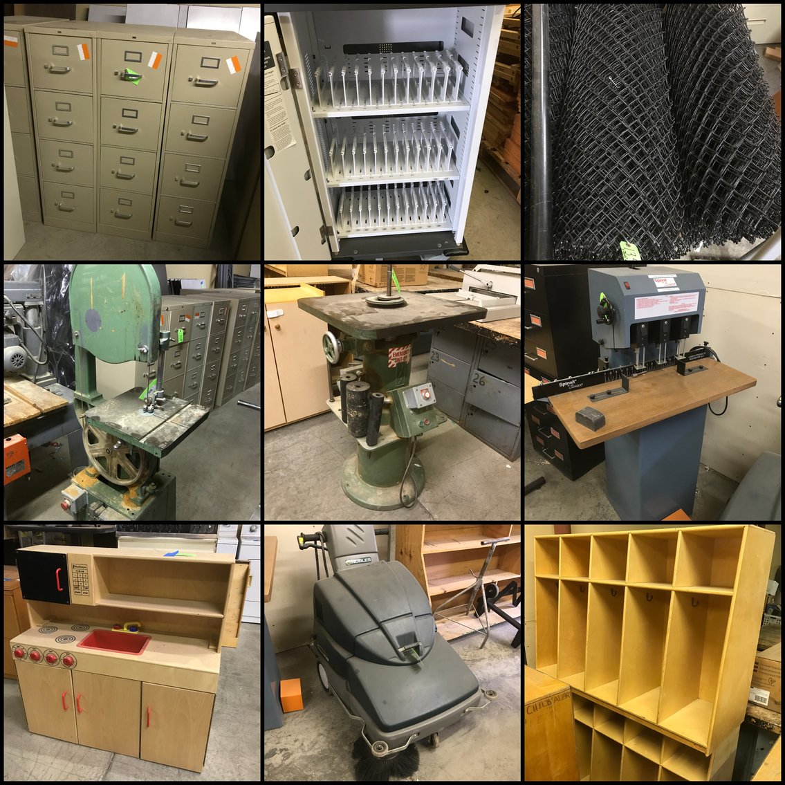 Image for Fayette County, PA: Woodshop Equipment, Commercial Scrubbers, Tables, Chairs, Loads of Shelving, Metal Cabinets, and MORE!
