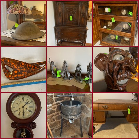 Image for Smithfield, PA - Quality Clock Collection, Furniture & Bedroom Sets, Antiques, Primitives, Vintage Barbie, Glassware, Toys, and Household Items