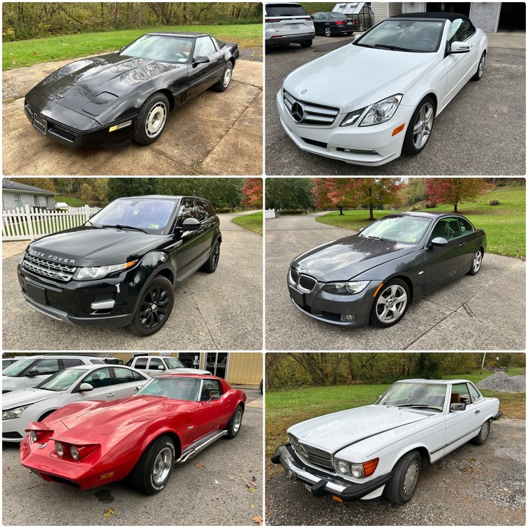 Image for Glenville, WV - '66 Cutlass, '88 Mercedes, '07 BMW 328i, Genie Lift, '15 Range Rover, ‘13 Mercedes E350, '74 Stingray