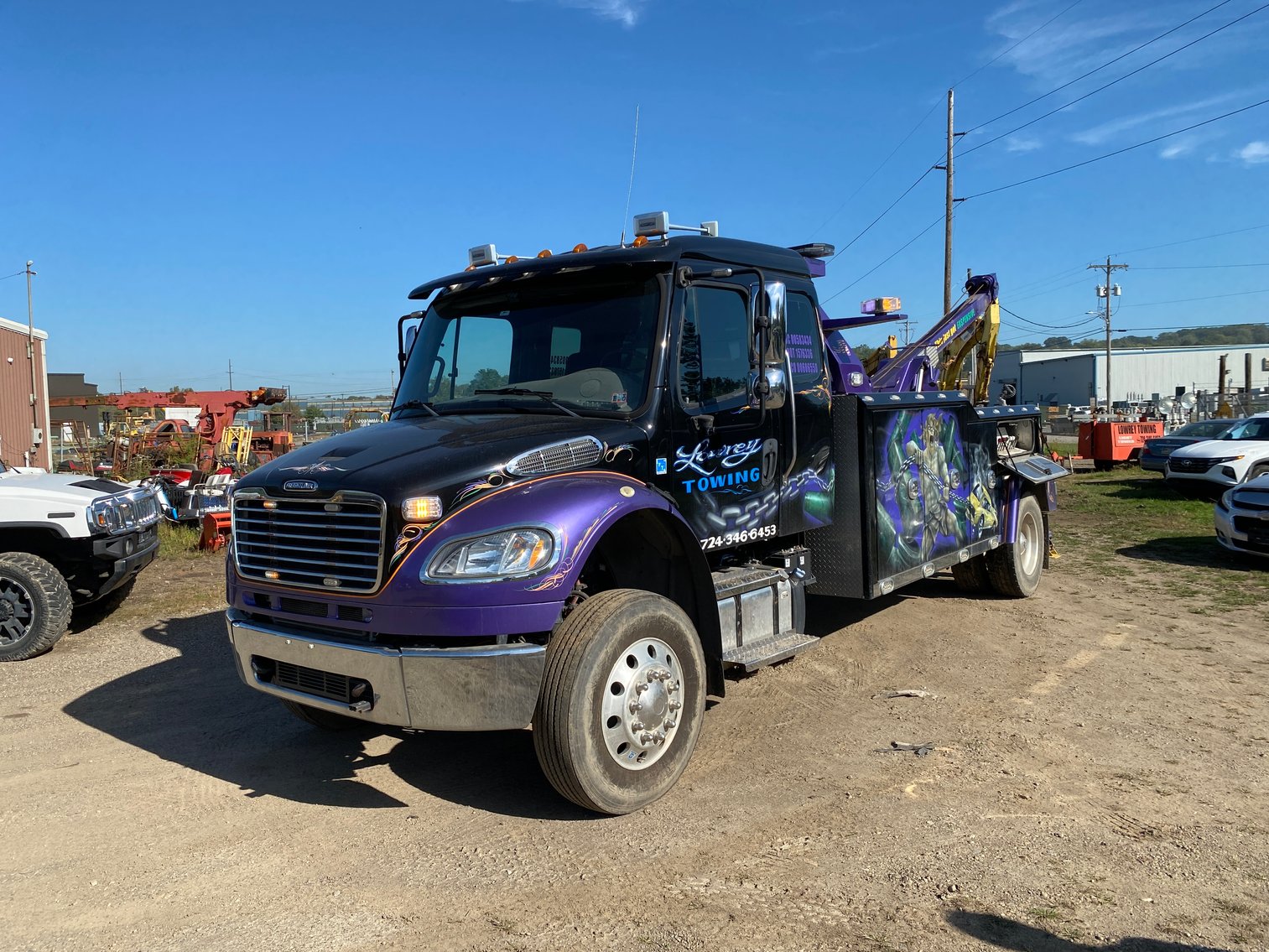 Image for Farrell, PA -- FREIGHTLINER WRECKER & ROLLBACK TRUCKS, OPERATING TOWING BUSINESS, EQUIPMENT, TOOLS, AND MORE!