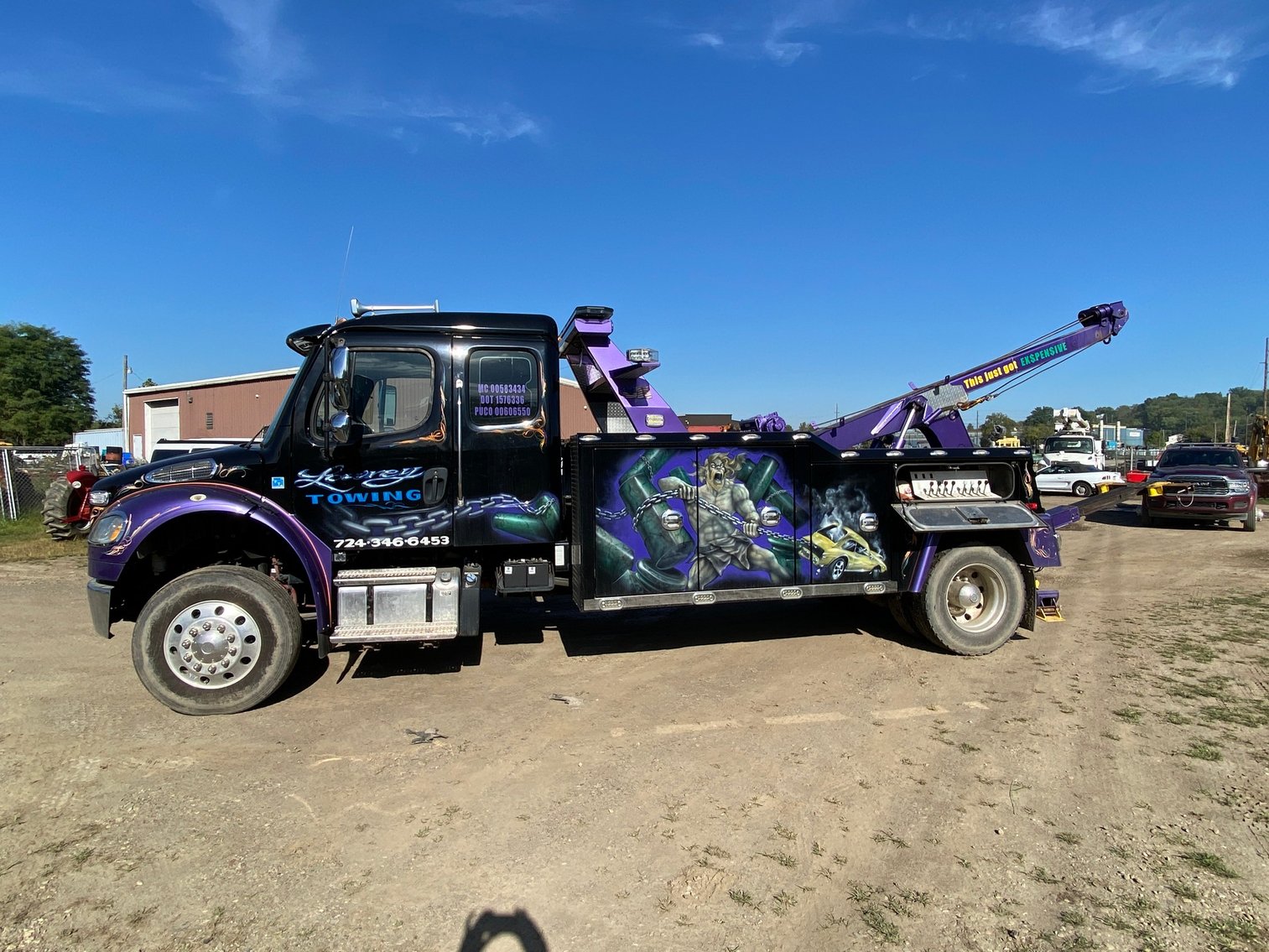 Image for Farrell, PA -- FREIGHTLINER WRECKER & ROLLBACK TRUCKS, OPERATING TOWING BUSINESS, EQUIPMENT, TOOLS, AND MORE!